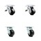 Service Caster 4 Inch Phenolic Swivel Caster Set with Roller Bearing 2 Total Lock Brake SCC SCC-TTL30S420-PHR-2-S-2 - alternate 1